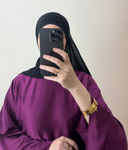 Abaya cape satinée Violet