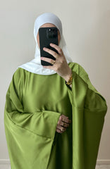 Abaya cape satinée Vert olive