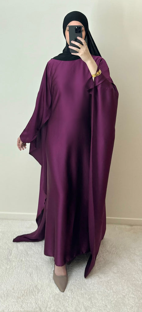 Abaya cape satinée Violet