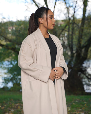 Manteau kimono ouverture texturée