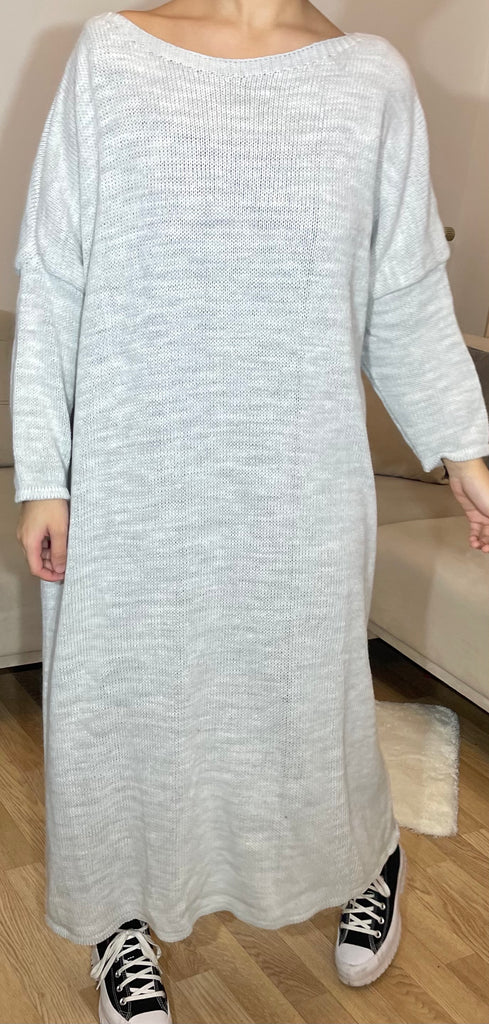 Robe pull oversize Gris clair