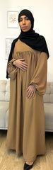 Abaya manche ballon Camel