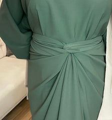 Abaya deux pièces à nouer Vert kaki
