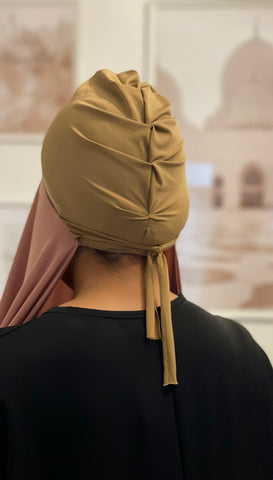 Hijab bonnet intégré Vieux rose