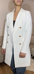 Blazer boutons dorée Blanc