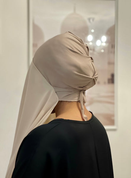 Hijab bonnet intégré Beige